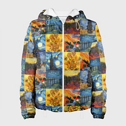 Куртка с капюшоном женская Картины Ван Гога, цвет: 3D-белый