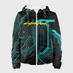 Куртка с капюшоном женская Cyberpunk 2077, цвет: 3D-белый