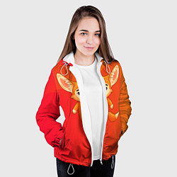 Куртка с капюшоном женская Лисичка, цвет: 3D-белый — фото 2