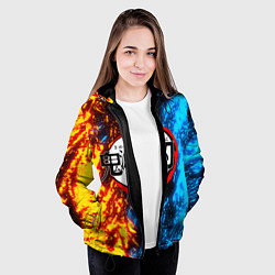 Куртка с капюшоном женская KIMETSU NO YAIBA, цвет: 3D-черный — фото 2
