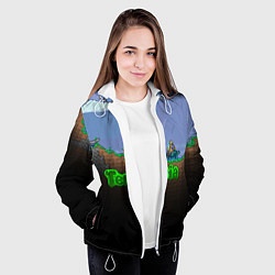 Куртка с капюшоном женская Terraria game, цвет: 3D-белый — фото 2