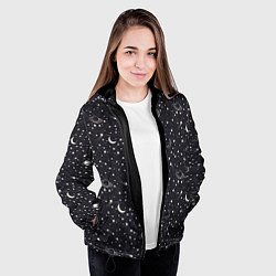 Куртка с капюшоном женская Космос, цвет: 3D-черный — фото 2