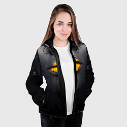 Куртка с капюшоном женская Мода: Губы, цвет: 3D-черный — фото 2