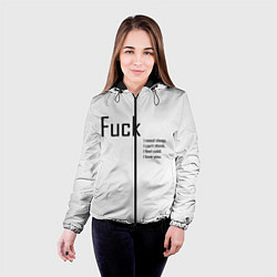 Куртка с капюшоном женская Fuck, цвет: 3D-черный — фото 2