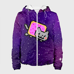 Куртка с капюшоном женская Nyan Cat, цвет: 3D-белый