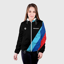 Куртка с капюшоном женская БМВ Мотоспорт, цвет: 3D-белый — фото 2
