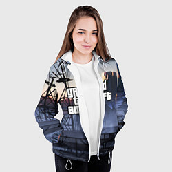 Куртка с капюшоном женская GTA VI, цвет: 3D-белый — фото 2