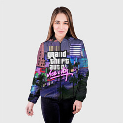 Куртка с капюшоном женская Grand Theft Auto Vice City, цвет: 3D-черный — фото 2