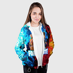 Куртка с капюшоном женская Фортнайт, цвет: 3D-белый — фото 2