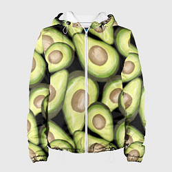 Куртка с капюшоном женская Avocado background, цвет: 3D-белый