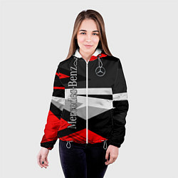 Куртка с капюшоном женская Mercedes-Benz, цвет: 3D-белый — фото 2