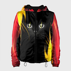 Куртка с капюшоном женская Грозовой кошак, цвет: 3D-черный