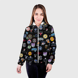 Куртка с капюшоном женская NBA Pattern, цвет: 3D-белый — фото 2