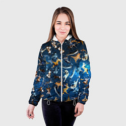 Куртка с капюшоном женская Космические коты, цвет: 3D-белый — фото 2