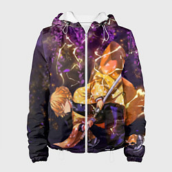 Куртка с капюшоном женская KIMETSU NO YAIBA, цвет: 3D-белый