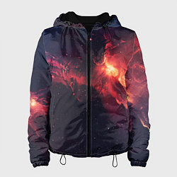 Куртка с капюшоном женская Космос, цвет: 3D-черный