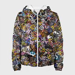 Куртка с капюшоном женская FNaF стикербомбинг, цвет: 3D-белый