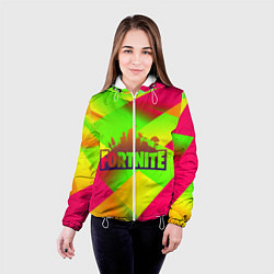Куртка с капюшоном женская Fortnite гамма абстракция, цвет: 3D-белый — фото 2
