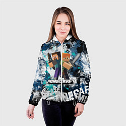 Куртка с капюшоном женская Minecraft Майнкрафт, цвет: 3D-белый — фото 2