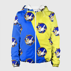 Куртка с капюшоном женская Sonic - Соник, цвет: 3D-белый