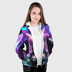 Куртка с капюшоном женская Луна, цвет: 3D-белый — фото 2