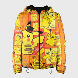 Куртка с капюшоном женская Pikachu, цвет: 3D-черный
