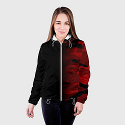 Куртка с капюшоном женская RED BLACK MILITARY CAMO, цвет: 3D-белый — фото 2