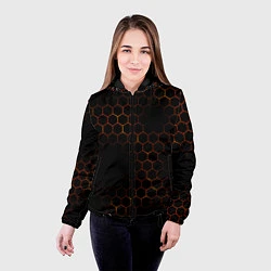 Куртка с капюшоном женская ОГНЕННЫЕ СОТЫ, цвет: 3D-черный — фото 2