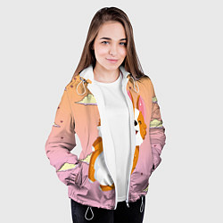 Куртка с капюшоном женская Милый корги, цвет: 3D-белый — фото 2