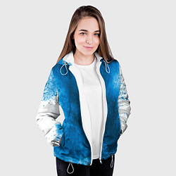 Куртка с капюшоном женская СИНИЙ ДЫМ, цвет: 3D-белый — фото 2