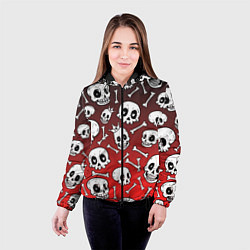 Куртка с капюшоном женская Черепа, цвет: 3D-черный — фото 2