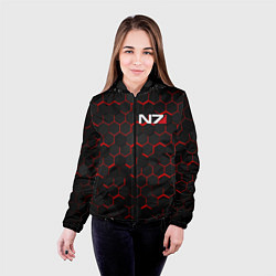 Куртка с капюшоном женская MASS EFFECT N7, цвет: 3D-черный — фото 2