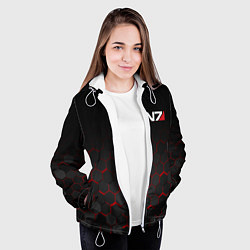 Куртка с капюшоном женская MASS EFFECT N7, цвет: 3D-белый — фото 2