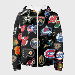 Куртка с капюшоном женская NBA PATTERN, цвет: 3D-белый