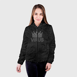 Куртка с капюшоном женская КоронаВирус, цвет: 3D-черный — фото 2