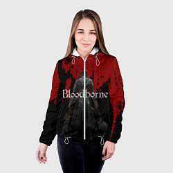 Куртка с капюшоном женская Bloodborne, цвет: 3D-белый — фото 2