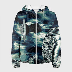 Куртка с капюшоном женская Космос, цвет: 3D-белый