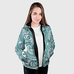 Куртка с капюшоном женская Узоры, цвет: 3D-черный — фото 2