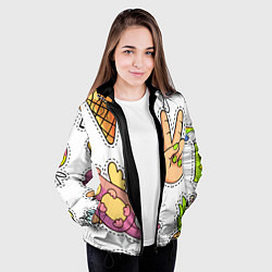 Куртка с капюшоном женская Emoji, цвет: 3D-черный — фото 2