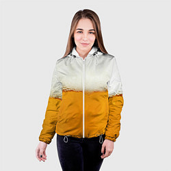 Куртка с капюшоном женская Я ПИВО!, цвет: 3D-белый — фото 2