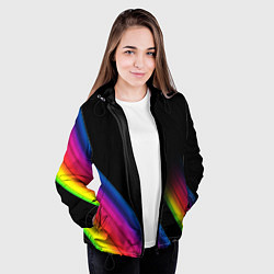 Куртка с капюшоном женская НЕОНОВАЯ ТЕКСТУРА, цвет: 3D-черный — фото 2