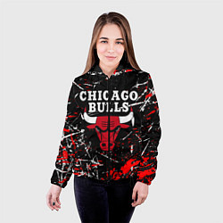 Куртка с капюшоном женская CHICAGO BULLS, цвет: 3D-черный — фото 2