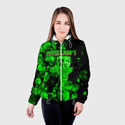 Куртка с капюшоном женская Minecraft, цвет: 3D-белый — фото 2