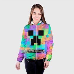 Куртка с капюшоном женская Minecraft, цвет: 3D-белый — фото 2