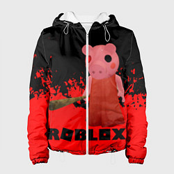 Куртка с капюшоном женская Roblox Piggy, цвет: 3D-белый