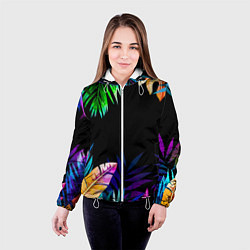 Куртка с капюшоном женская Тропическая Ночь, цвет: 3D-белый — фото 2