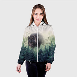 Куртка с капюшоном женская Волк, цвет: 3D-белый — фото 2