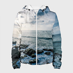 Куртка с капюшоном женская Море, цвет: 3D-белый