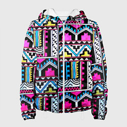 Куртка с капюшоном женская Ацтеки, цвет: 3D-белый