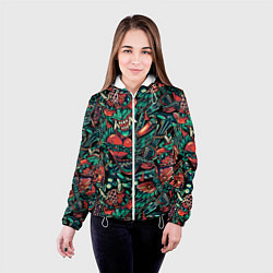 Куртка с капюшоном женская Японская татуировка, цвет: 3D-белый — фото 2